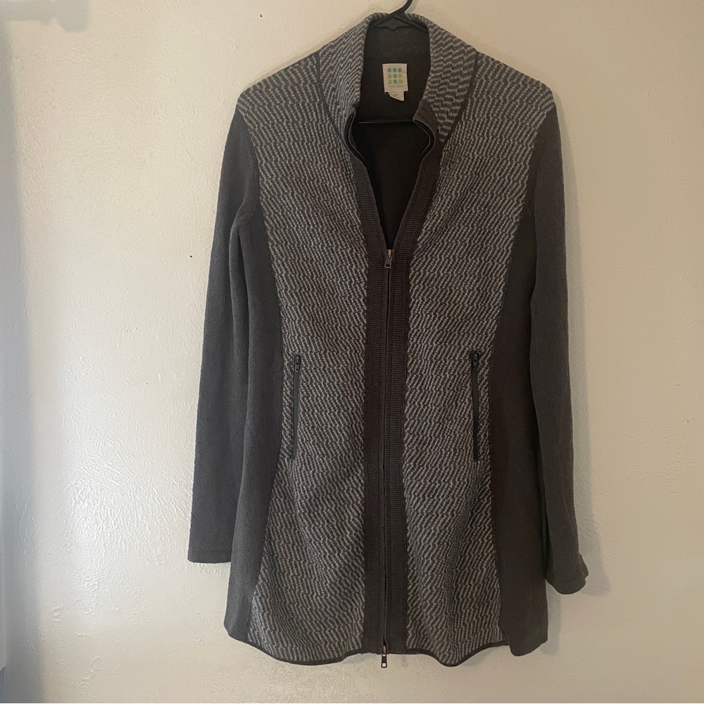 Title 9 Grays Zip Long Tunic Sweater XS Geometric Wool Blend